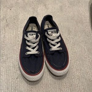 Navy, red & white converse